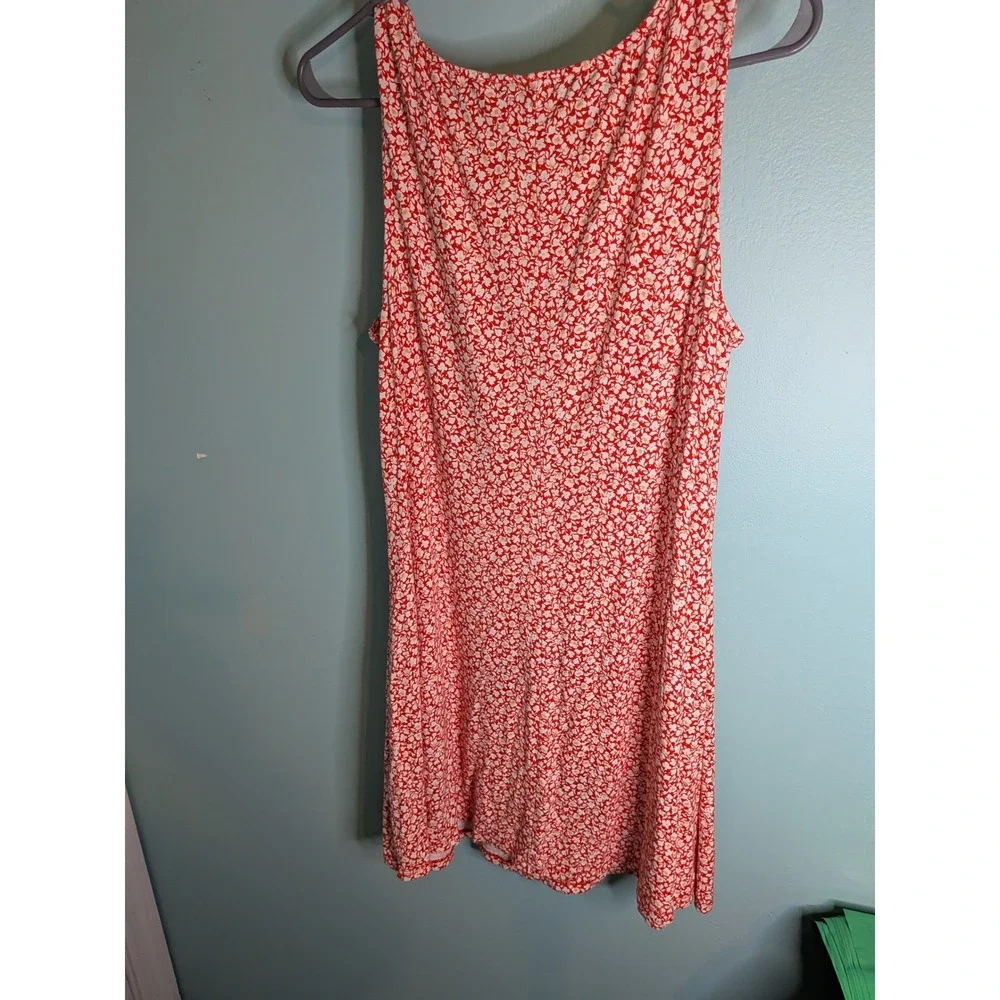 Old Navy Red White‎ Ditsy Floral Sleeveless Shift Dress Womens Medium Petite MP